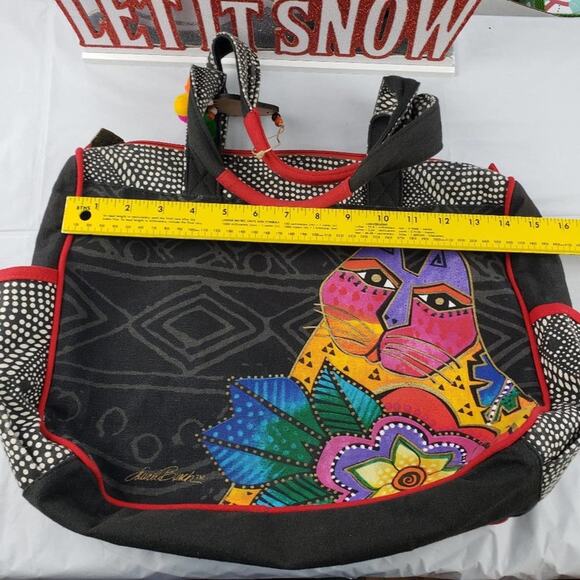 Laurel Burch Brights Mara Cat Medium Tote w/side pockets - Picture 8 of 16